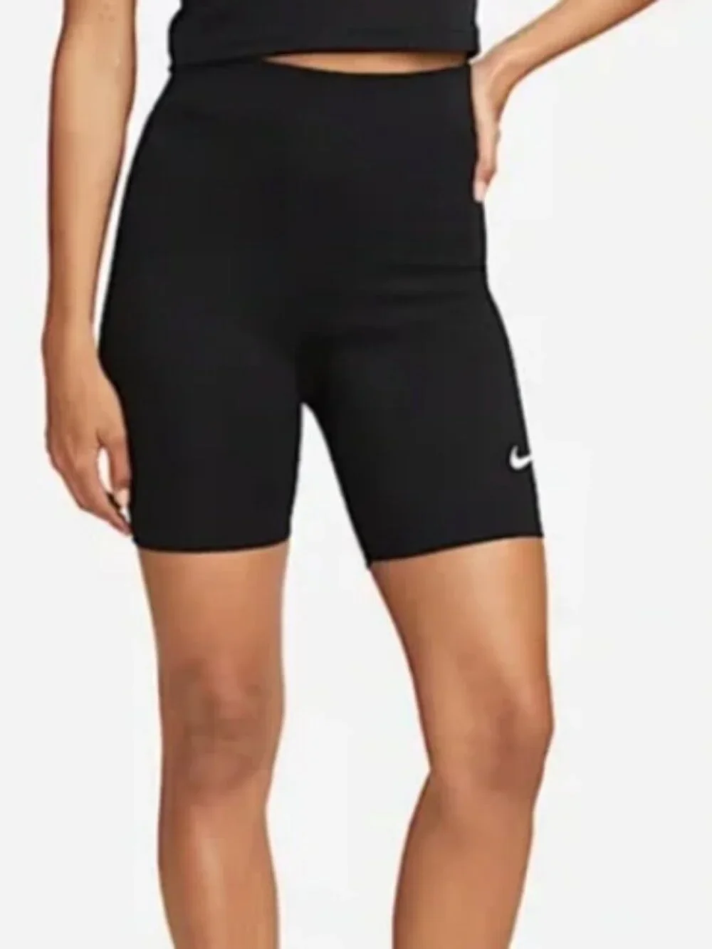 Nike Tight Fit Mid Rise Short Length Biker Shorts Women Black ‎ XS CZ8526-010